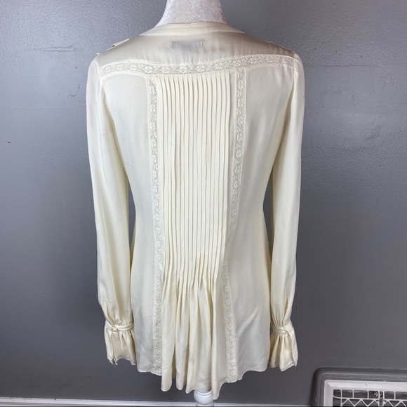Rachel Zoe ivory silk ruffle tunic blouse 6 - Picture 2 of 8